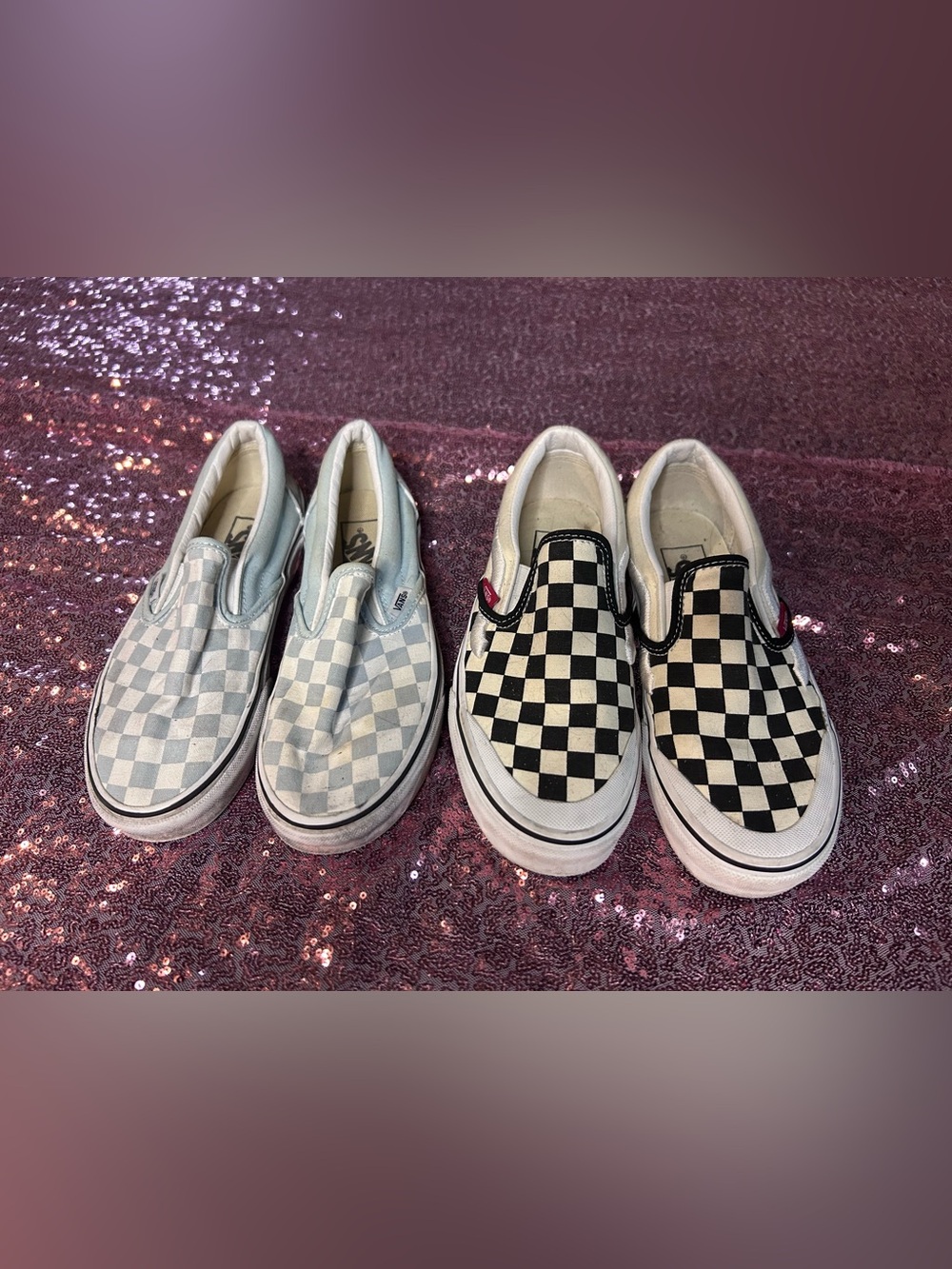 Lot of 2 Vans Checkerboard Slip-On Sneakers - size 5.5